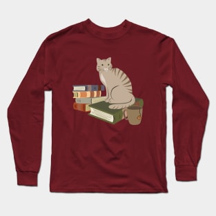 Cats, books, and tea Long Sleeve T-Shirt